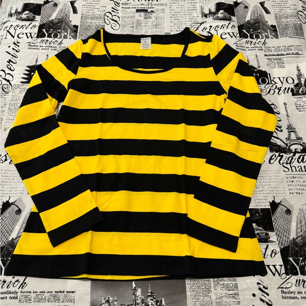 Yellow and Black top in Large